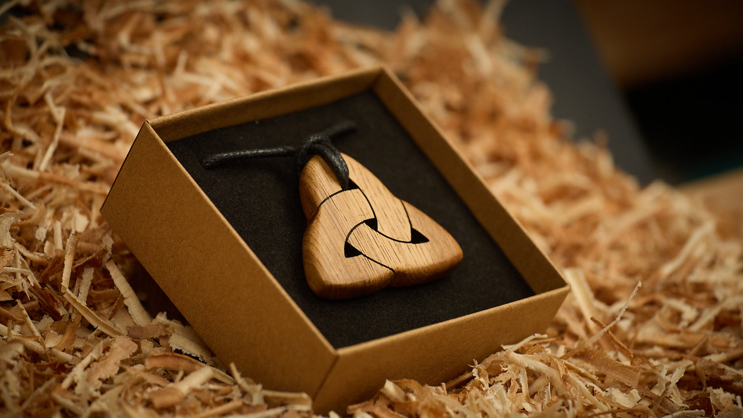 Celtic Knot Pendant- Wild Oak - Handmade Irish wooden jewellery - Hand sourced from Lough Gill Co Sligo