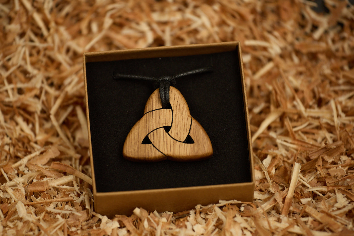 Celtic Knot Pendant- Wild Oak - Handmade Irish wooden jewellery - Hand sourced from Lough Gill Co Sligo