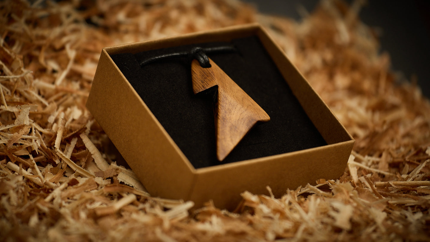 Wild Oak Lightning Pendant - Handmade Irish wooden jewellery - Hand sourced from Lough Gill Co Sligo