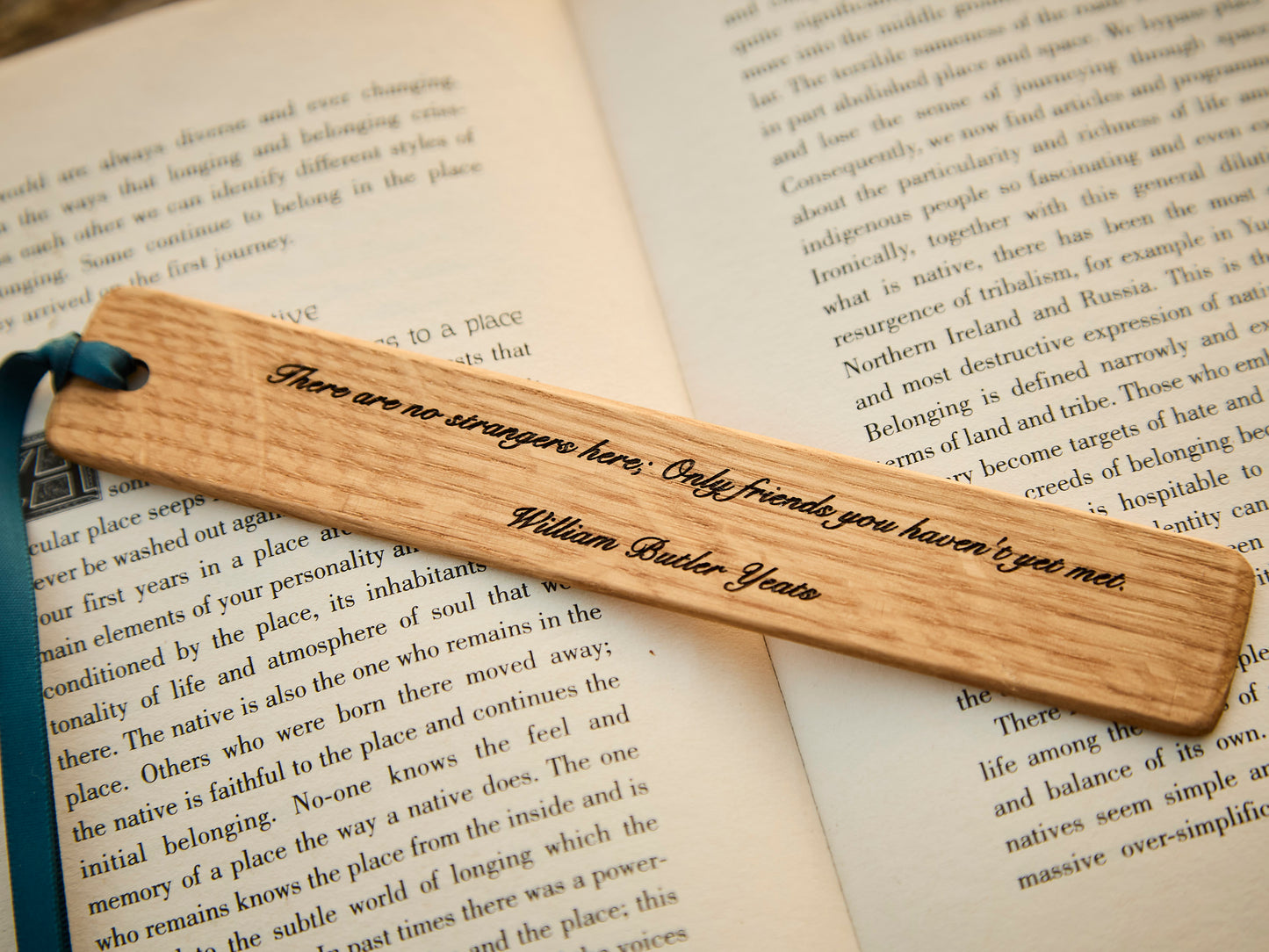 W.B. Yeats Bookmark in Natural Oak Wood – Handmade Literary Gift Featuring Inspiring W.B. Yeats Quotes – Made in Sligo Ireland