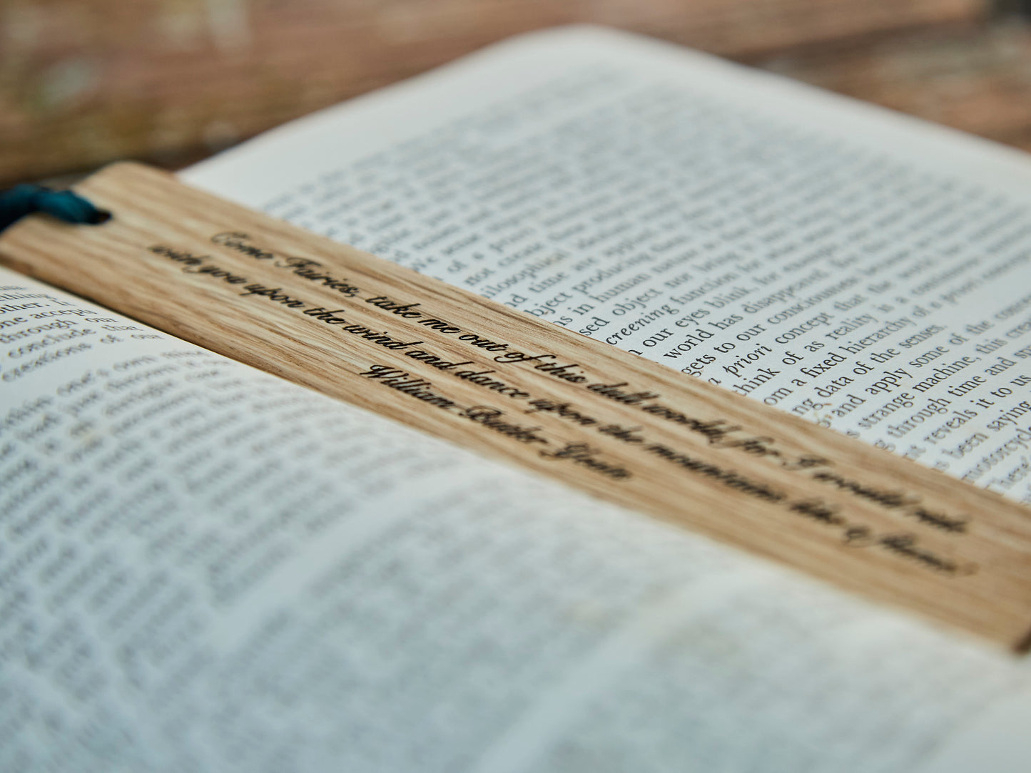 W.B. Yeats Bookmark in Natural Oak Wood – Handmade Literary Gift Featuring Inspiring W.B. Yeats Quotes – Made in Sligo Ireland